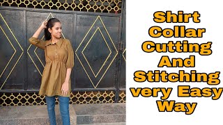 Shirt Collar Cutting And Stitching |#shorts #youtubeindia #needlegirl