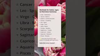 Methods for Zodiac signs to find inner harmony