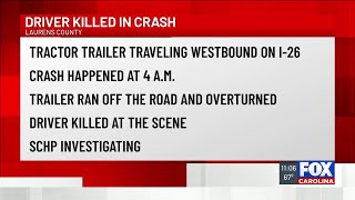 Officials: Truck driver killed in Laurens County crash