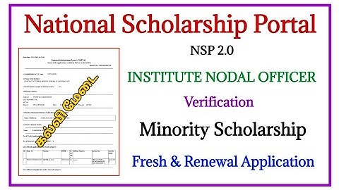 How to Institute Nodal Officer verify students minority scholarship Application in nsp 2.0 portal?