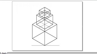 Three Cubes of dimension 60,40 and 20mm  from VTU Question bank Engineering Visualization
