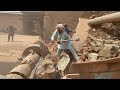 * “Breaking the Giant Stone”* “One Man vs Massive Rock”* “Hammer Power on Huge Stone