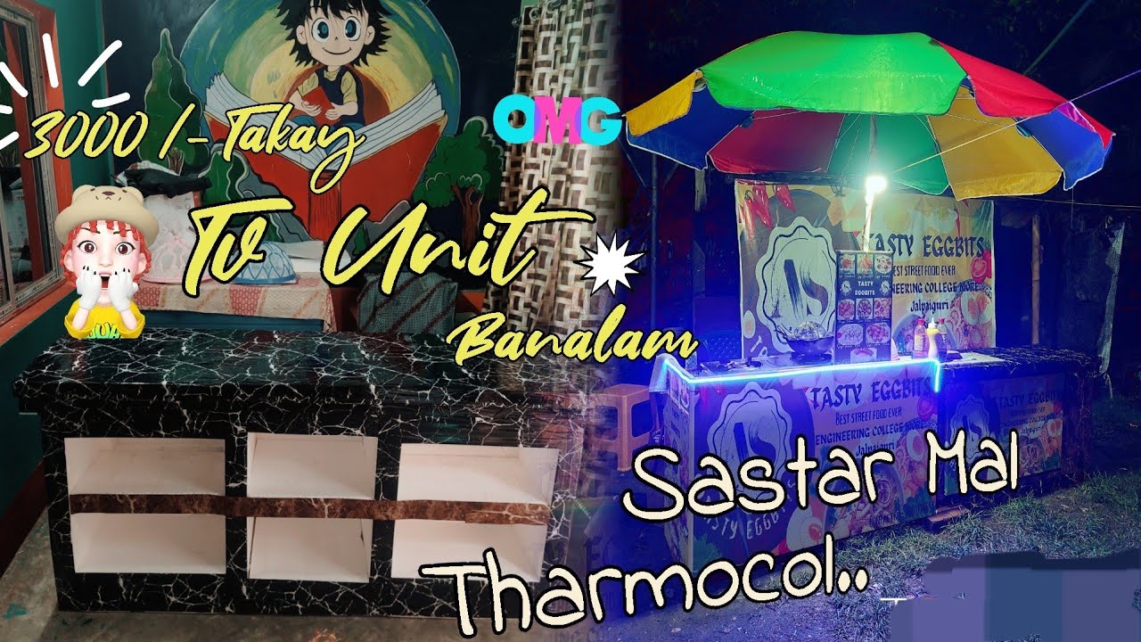 Finally Amar Food Stall Table Complete ।। Tharmocol Craft Ideas ।। Matro 3000 /- ।।