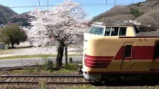 2022.04.05 09:38　リバイバル国鉄色　381系　特急やくも8号　新見駅〜石蟹駅間