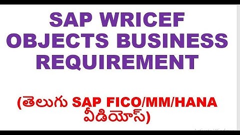 WRICEF Objects -*SAP FICO In Telugu*-SAP MM Course in telugu-Client Business Requirement- SAP