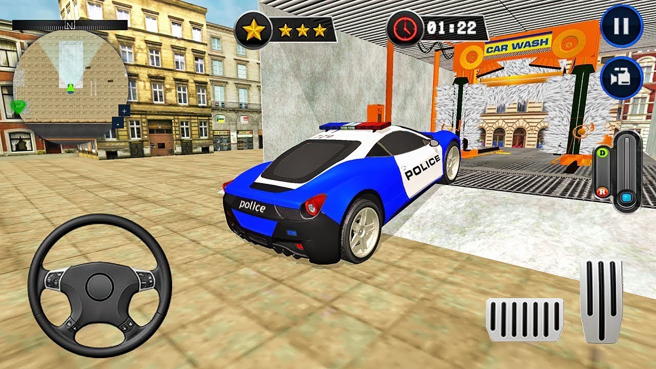 Police Car Wash Service Game: Gas Station Car Parking Games - Android Gameplay