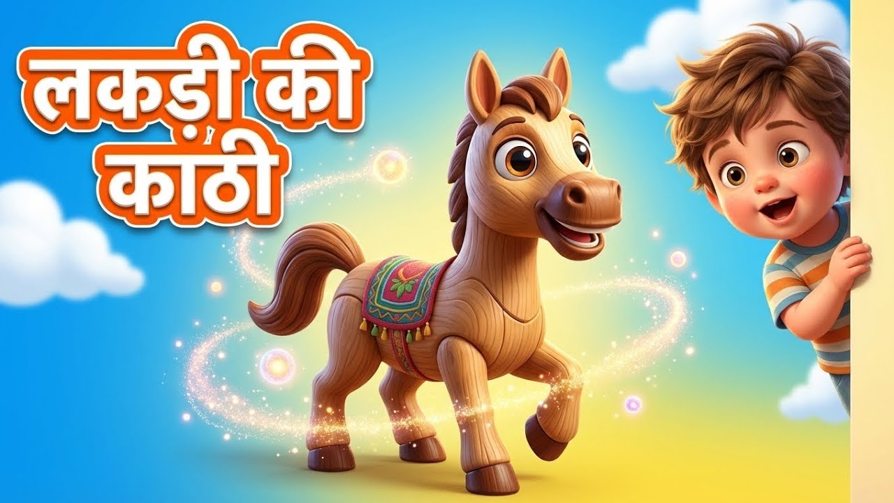 लकड़ी की काठी | बच्चों का सुपरहिट नर्सरी राइम | Funny Horse Story | Kids Animated Poem
