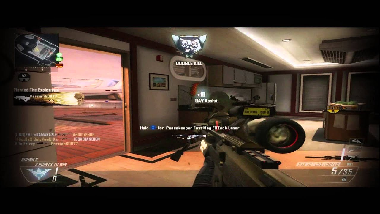 Black Ops 2 | Quick Scope Montage | 4+ Kill Feeds Synced To 