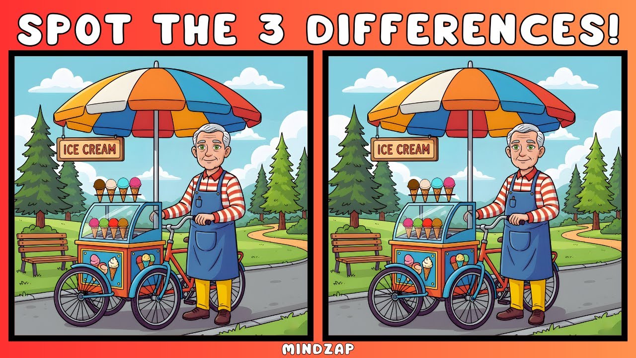 Train Your Brain: Spot the 3 Differences 🌳 Park Theme ☀️ | 5