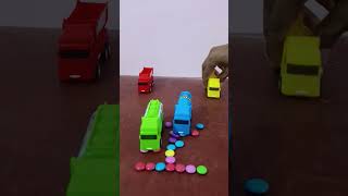 Can the Trucks reach the 'A'?XHigh-Speed Candy Challenge! #truck #shorts #challenge