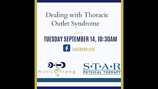 Dealing with Thoracic Outlet Syndrome in Musicians
How a physical therapist and personal trainer, who specialize in musicians, work together to help you. Just in case you missed our Facebook live event Wednesday...This is more of a teaser on what thoracic outlet syndrome is, how it affects musicians and we are going to be doing a subsequent live where we really go into depth on how as a team we would go about treating it.
Stay tuned for that and were also going to be joined very soon by a musician hand therapist as we talk about problems in the wrist forearm and hands.
Follow me on Facebook to make sure you dont miss the next ones And you can join in! www.facebook.com/MusicStrong
Reposted from @starpt_tn We apologize for some technical issues during our Facebook Live this morning. In case you missed it, Sandy Murphy, PT, DPT, Cert MDT, and Angela McCuiston, M.M, NASM-CPT, CES from @musicstrongfitness, talked about how Physical Therapy and Strength Training work together to treat Thoracic Outlet Syndrome and keep musicians playing.
They talked about:
- The Anatomy
- Common Places of Impingement
- Posture
- Signs and Symptoms
Stay connected and learn how to work with me!
https://musicstrong.com
Http://www.instagram.com/musicstrongfitness
Http://www facebook.com/musicstrong
https://www.tiktok.com/@musicstrongfitness
Appreciate these videos? I appreciate YOU! If youre feeling generous, feel free to leave a tip or donation if this helped you.
Venmo: @Angela-McCuiston Dealing with Thoracic Outlet Syndrome in Musicians