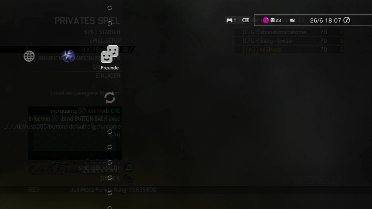 Hosting buttons_default CFG INFECTION LOBBY FOR PS3 on MW2 #03