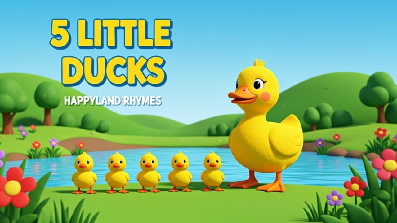 🦆 Five Little Ducks | Learn 1 to 5 Counting And Many More Rhymes| HAPPYLAND RHYMES| Kids Rhymes