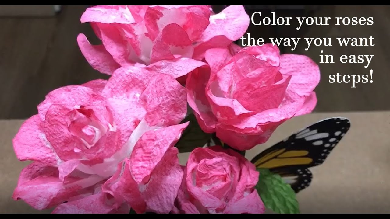 DIY - Two-Tone Roses from Tissue Paper - YouTube