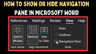 How to Show or Hide Navigation Pane in Microsoft Word on Windows 11