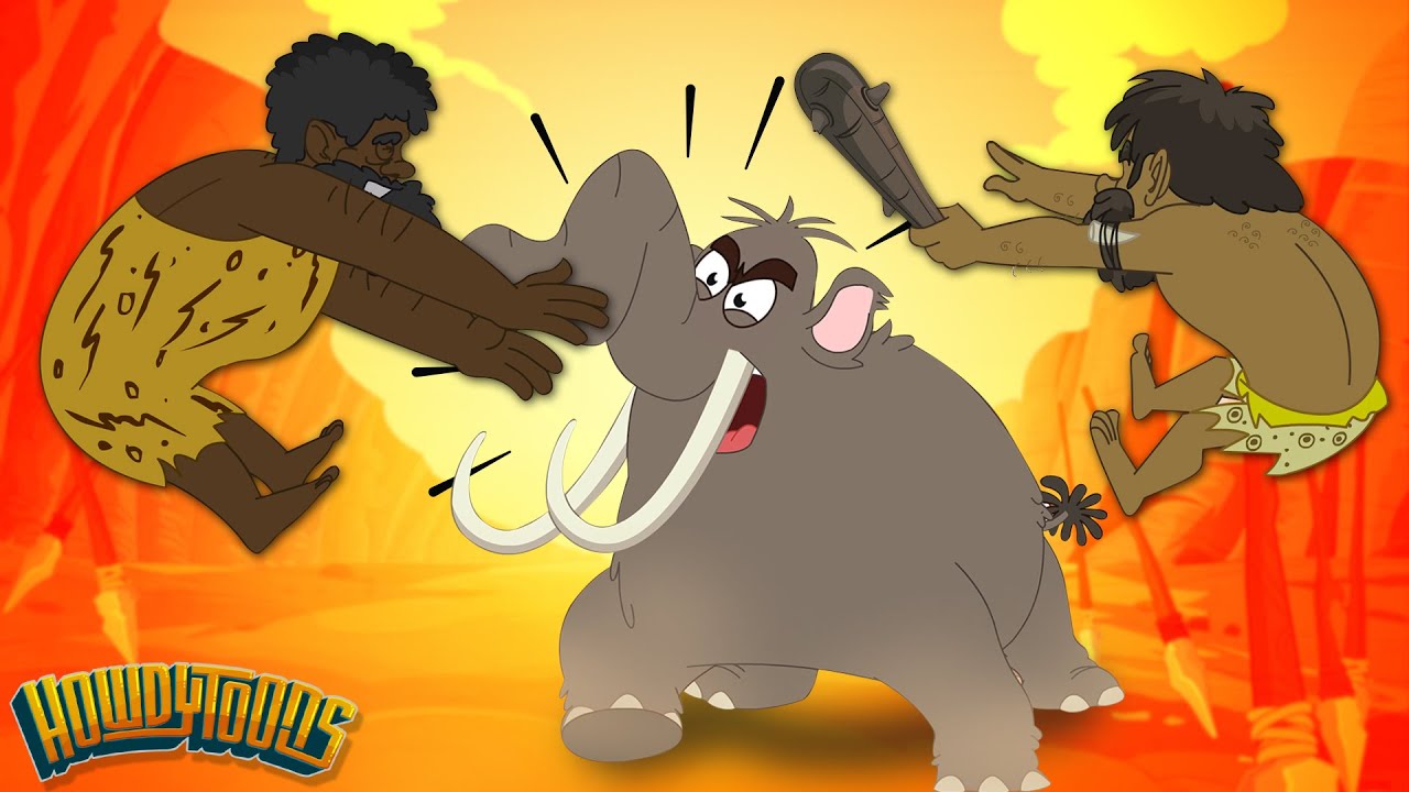 Estampida de Mamuts Lanudos - Mamuts a la Fuga - Prehistórica por Howdytoons