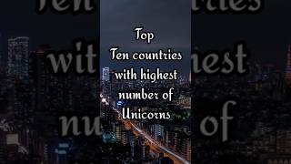 Top Ten Countries with Highest number of Unicorns (2023) shorts