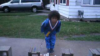 Colbin Monroe 6yrsold breaks 5 bricks in  a stack