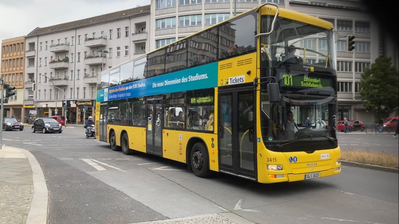 Busverkehr Berlin - MAN Lion's City DD beim Halt in U Blissestr. Linie 101