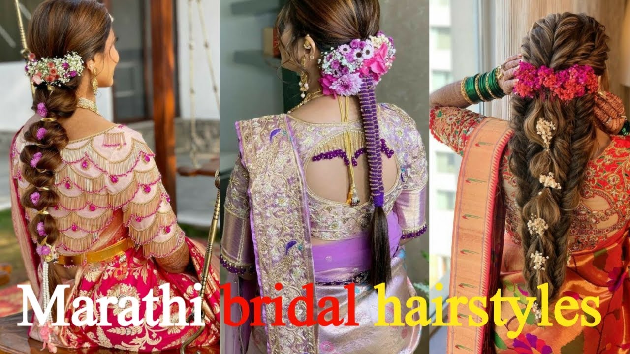 Maharashtrian bridal makeup | Bridal hair buns, Engagement hairstyles,  Indian bun hairstyles