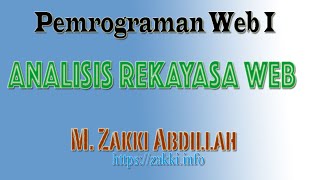 Pemrograman Web 1 (Analisis Rekayasa Web)