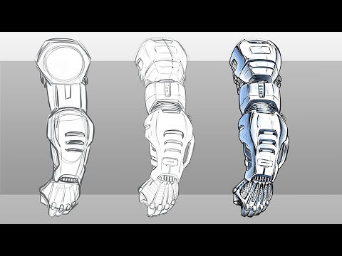 cyborg arm drawing