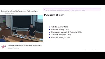 Joaquin Fontbona: Non-local Lokta-Volterra cross diffusion systems - part 1