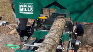 Milling a Birch Log On My Woodland Mills HM126 Portable Sawmill