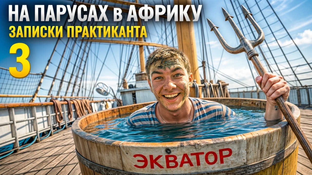 На парусах в Африку: Пересечение экватора, опасный Кейптаун и жестокий шторм | Часть 3
