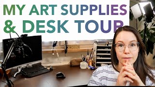 My Art Desk Tour & Favorite Art Supplies 2021