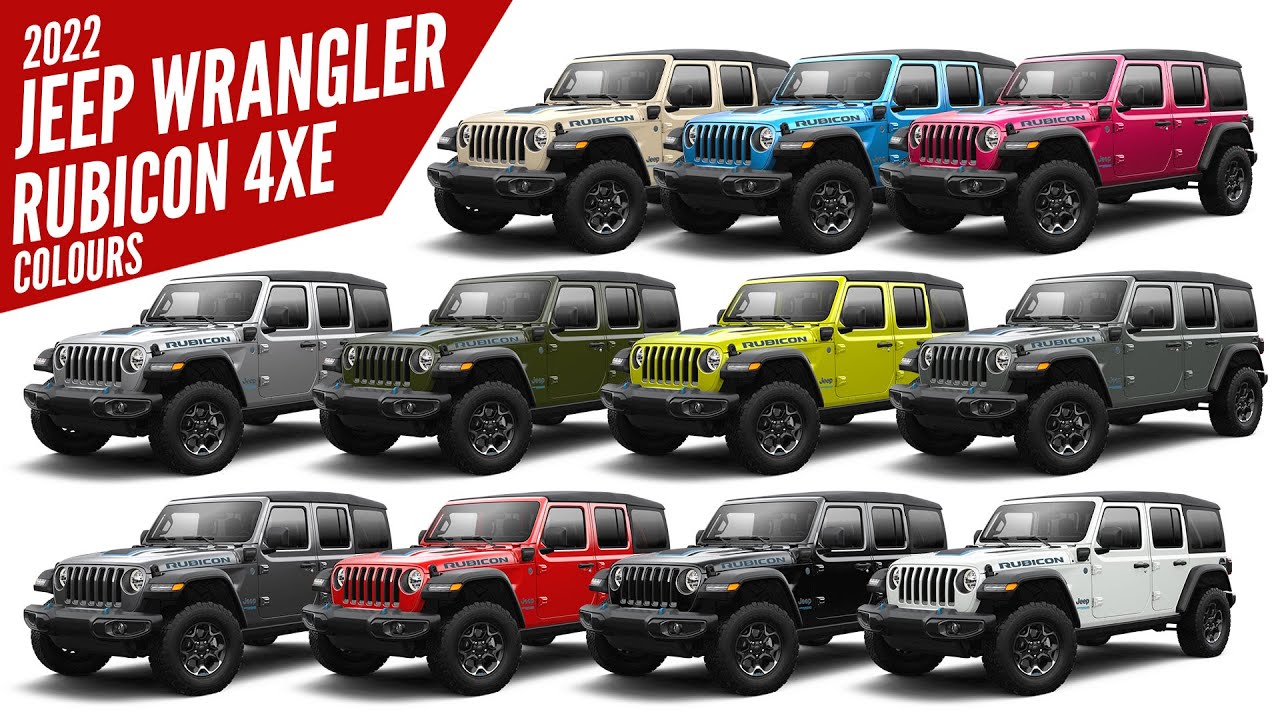 2022 Jeep Wrangler Rubicon 4xe - All Color Options - Images | AUTOBICS -  YouTube