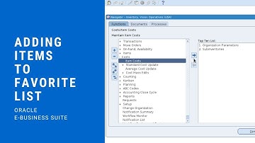 Oracle E-Business Suite #1 - Adding Functions to Top Ten List