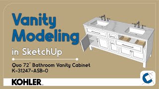 How to Model a Bathroom Vanity in SketchUp | SketchUp Tutorial #sketchup #sketchup_core