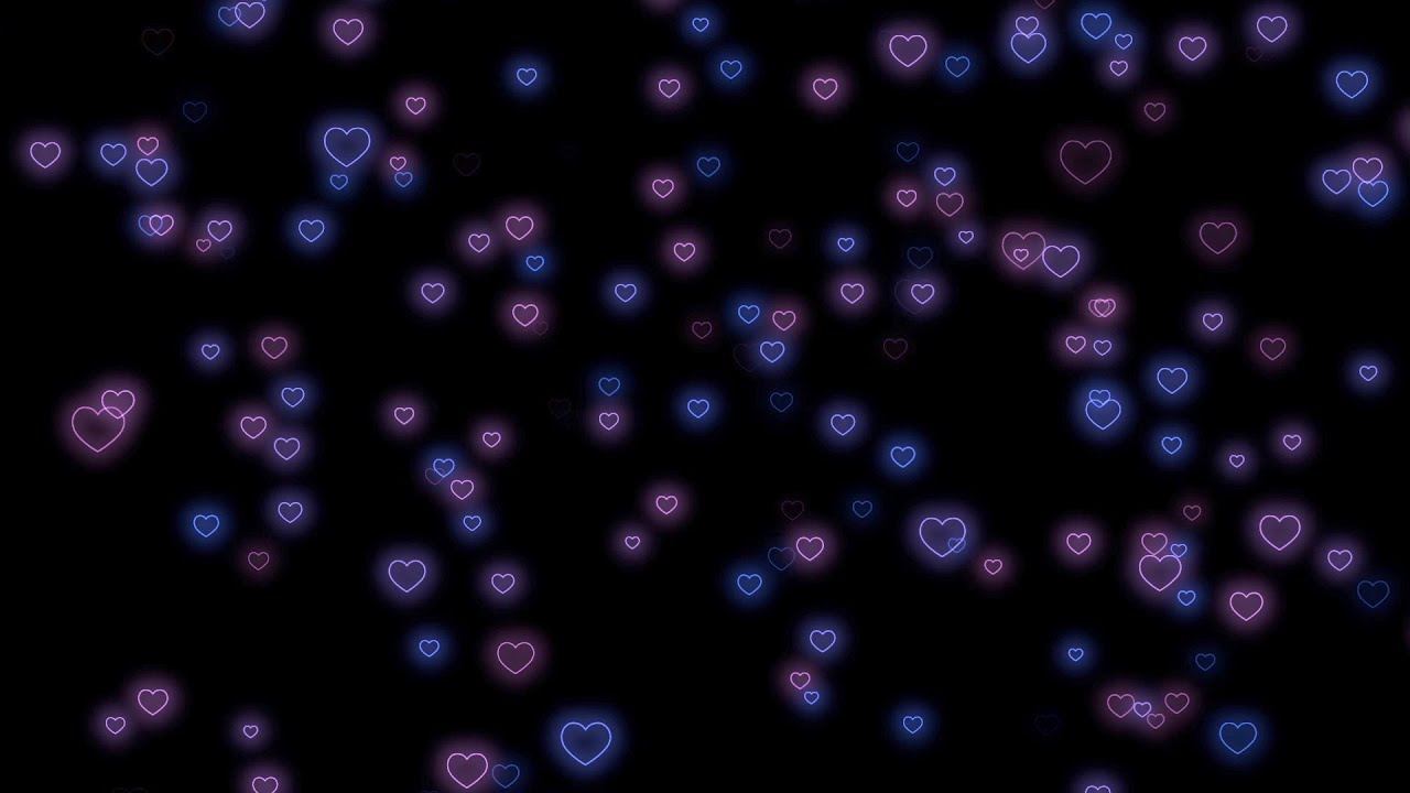 Fly Up💙💜The Love Tonight Neon Light Heart | Heart Background Video Loop ...