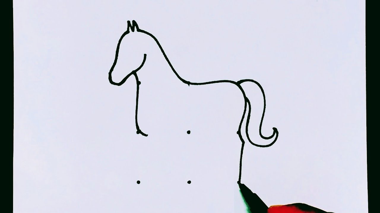 Easy Horse drawing from 3×3 dots easy // How to draw a Horse easy step by step // Horse Rangoli