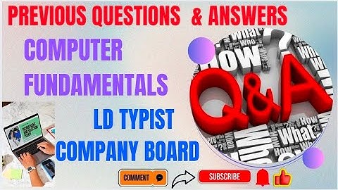 LD TYPIST COMPANY BOARD COMPUTER FUNDAMENTALS PYQ #ldtypist #pyq #psc #computer #fundamentals