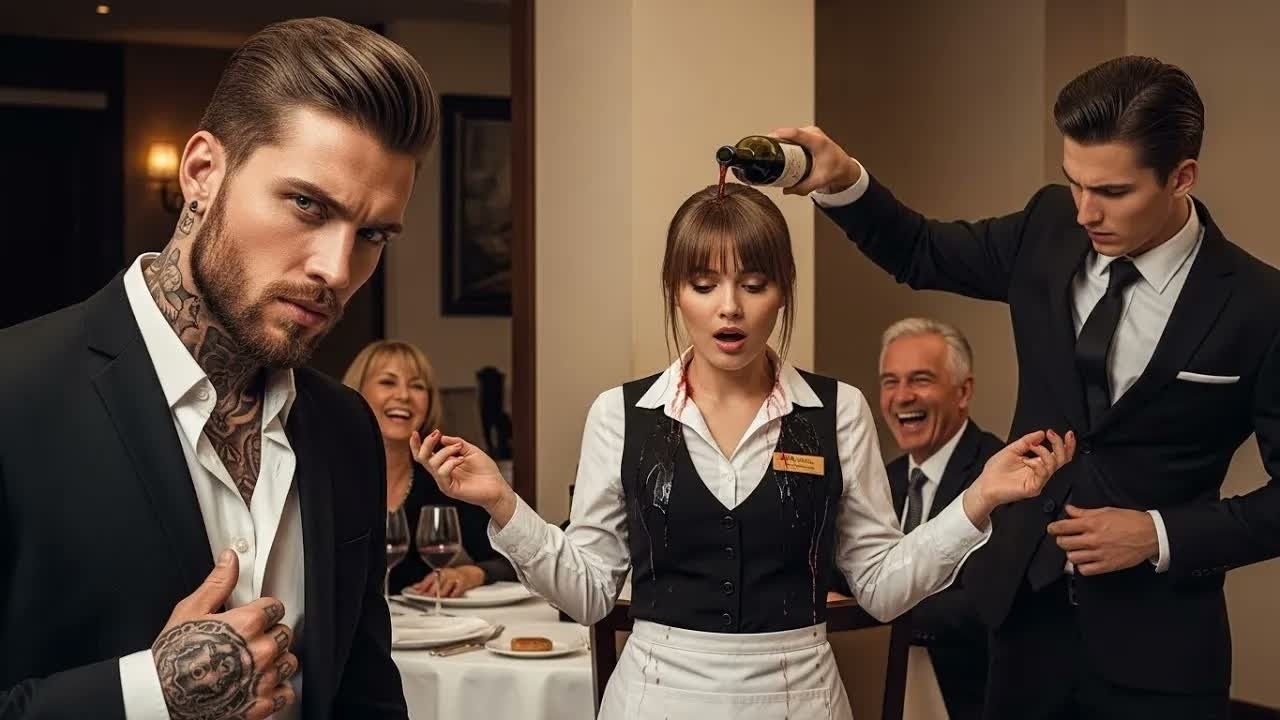 Ich stand in einem Fünf-Sterne-Restaurant, als ein Typ mir einen vollen Glas Wein ins Gesicht warf. Seine Familie lachte. Der Manager tat nichts. Alle starrten mich an – eine Kellnerin, die auf...