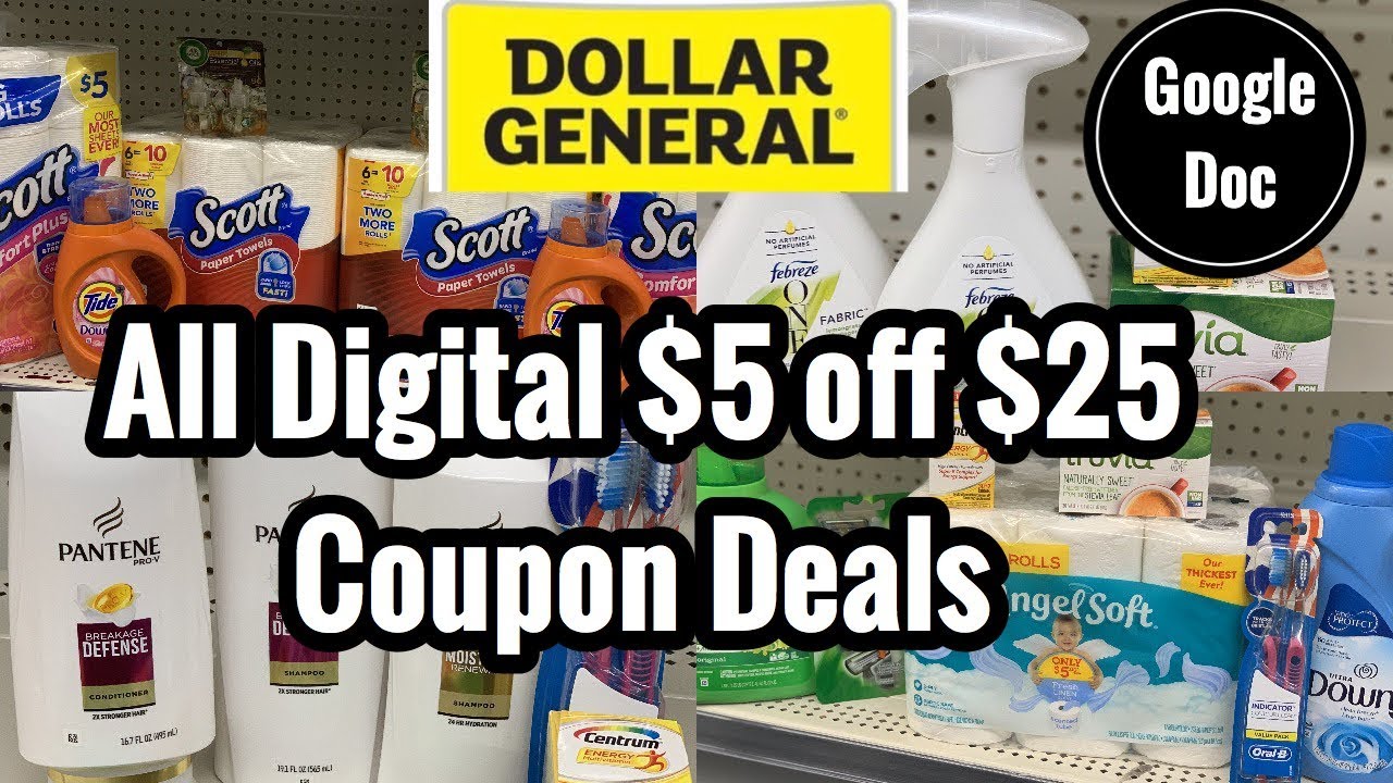 Dollar General ALL DIGITAL 5 Off 25 Couponing Deals 4 Breakdowns