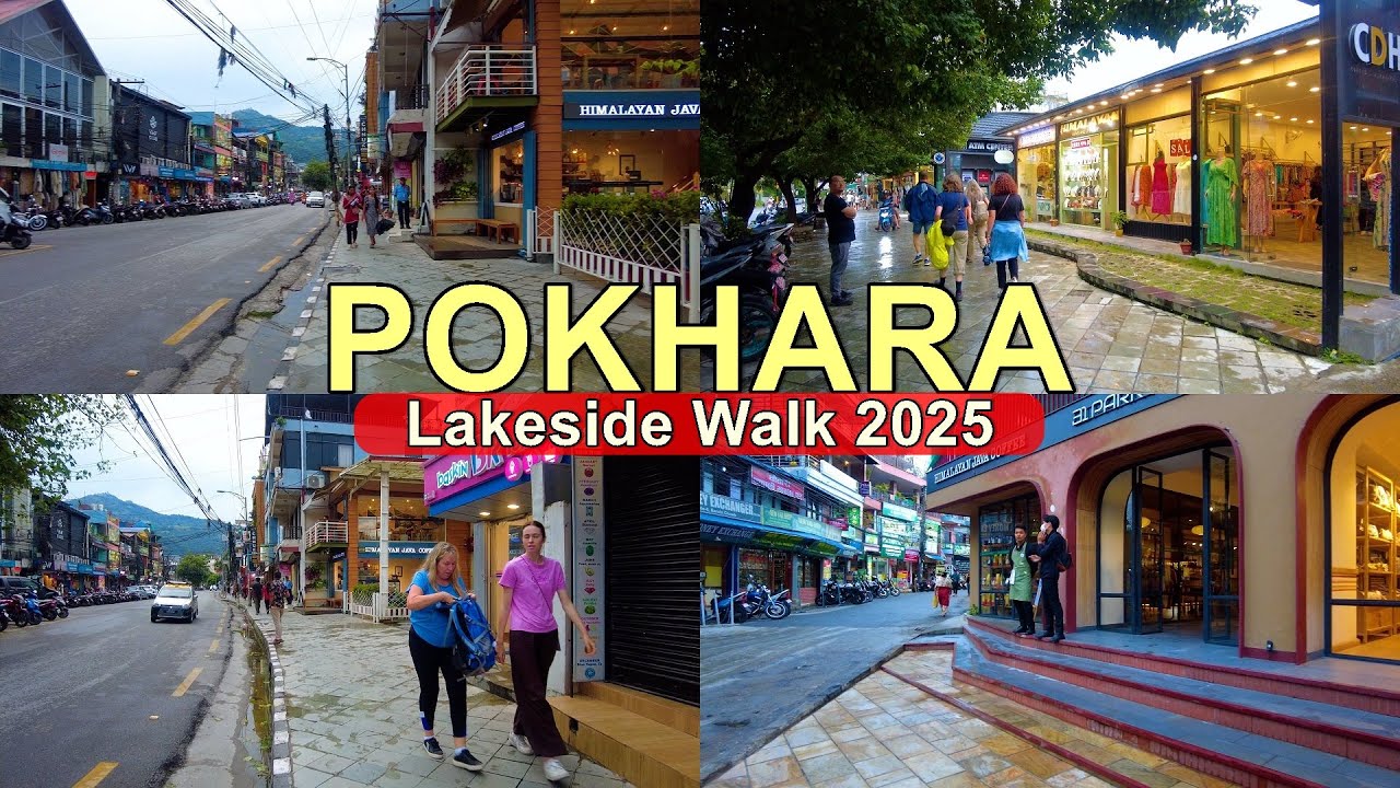 🇳🇵 Lakeside, POKHARA City's Most POPULAR Shopping Streets WALK, 2025 - 4K NEPAL 🇳🇵