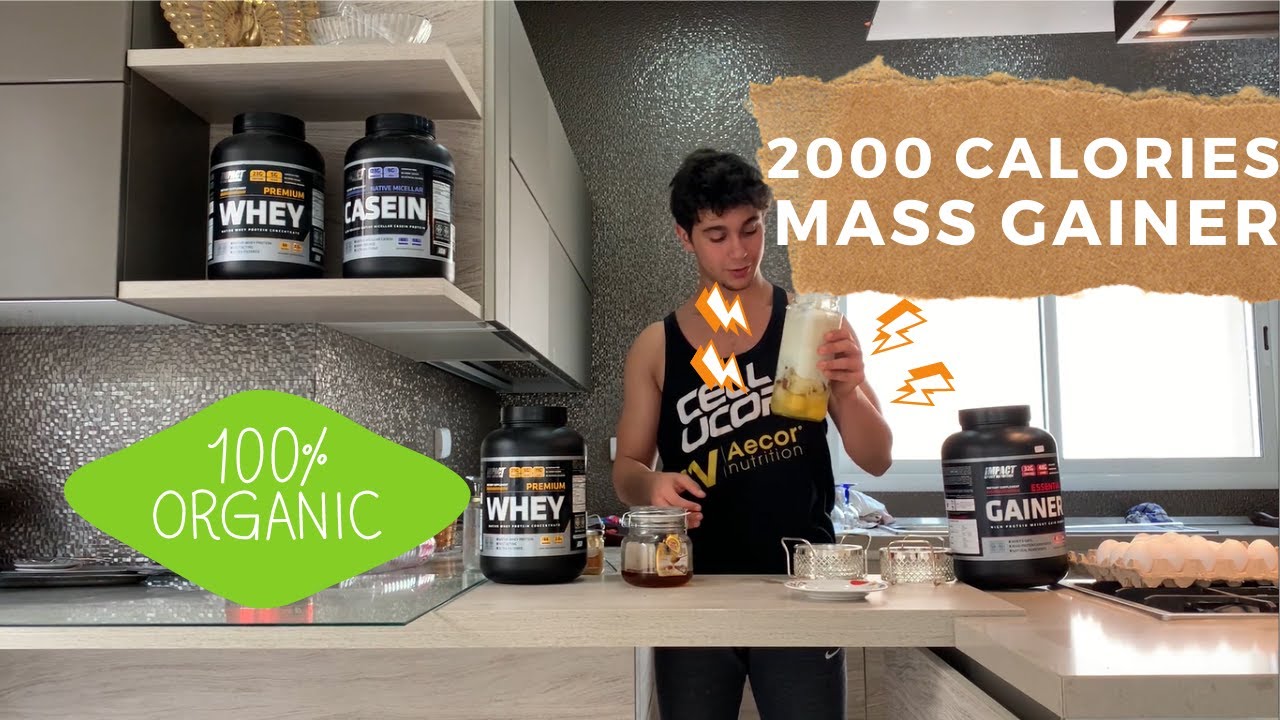 How to make a natural MASS GAINER 2000Calories shaker YouTube