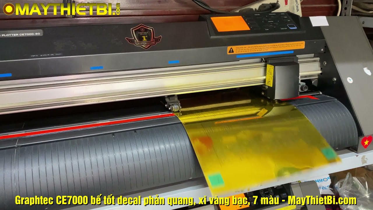 Cách bế decal xi vàng (gold metallic) bằng máy cắt... - youtube