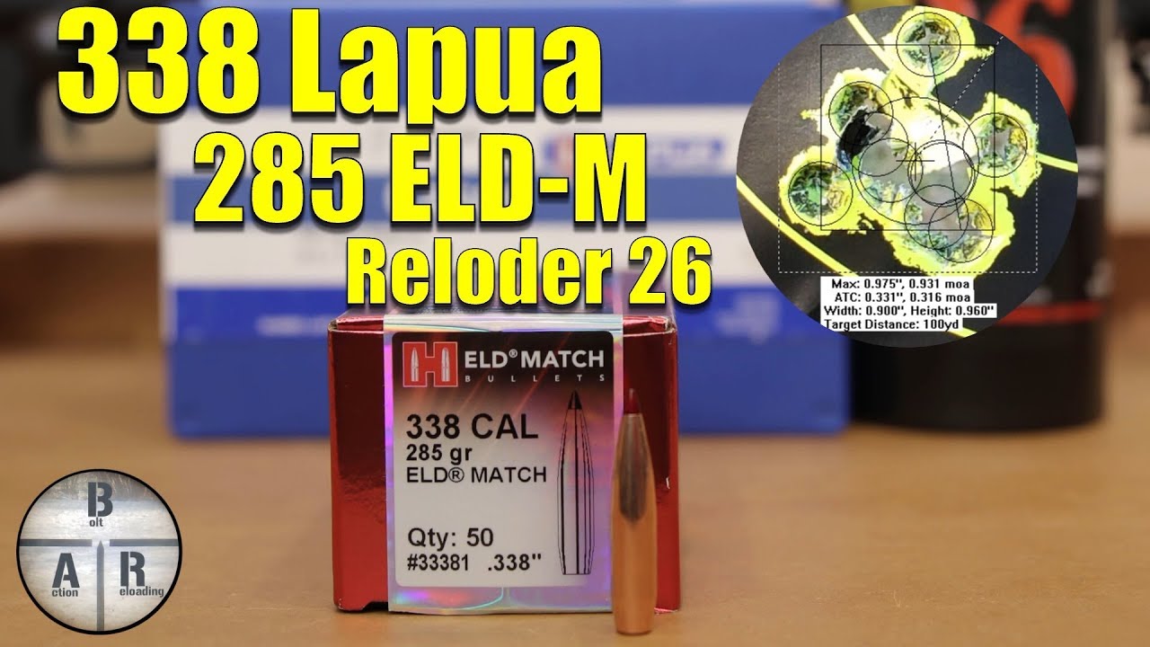 338 Lapua - Hornady 285 ELD-M and Reloder 26 Load Test