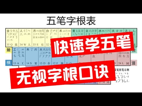 告别拼音输入法！无视字根口诀！带你快速学五笔