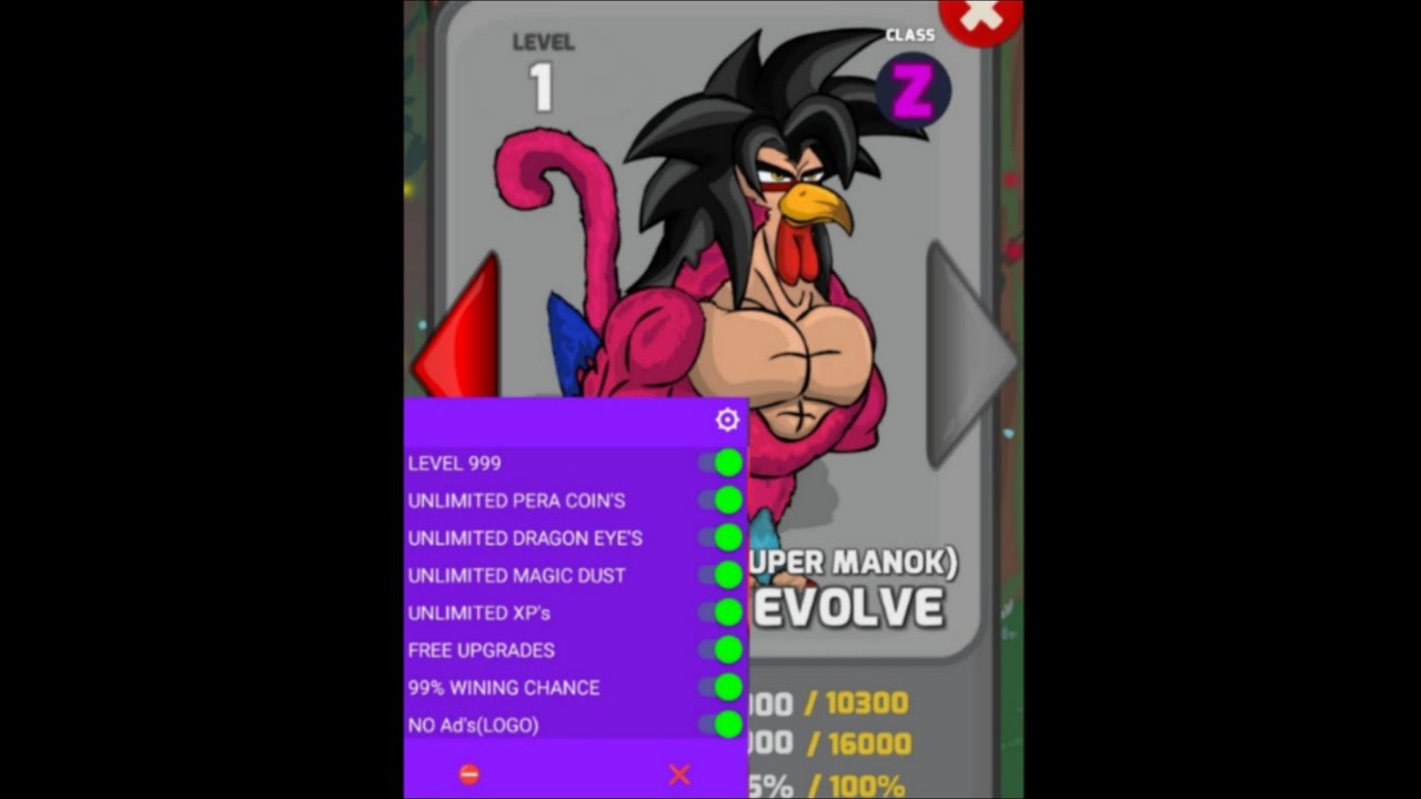 manok na pola mod menu