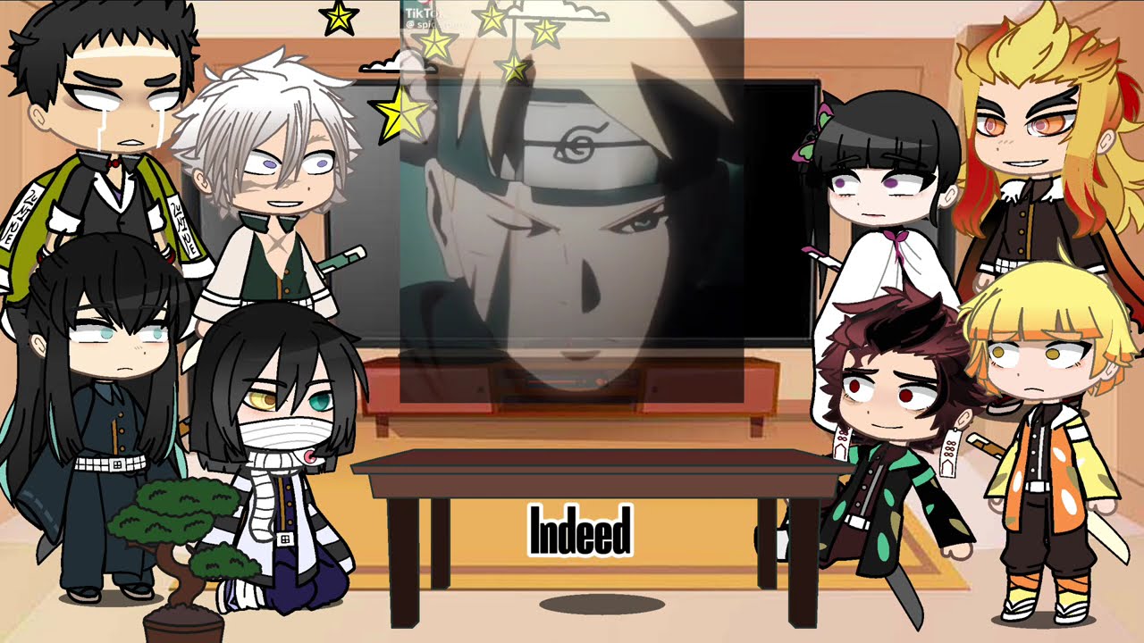 Hashiras react to giyuu as Boruto | naruto shippuden | Sasuke | Demon Slayer | Gacha life