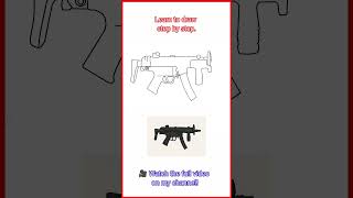 MP5 Drawing | Step by Step Line Art Tutorial