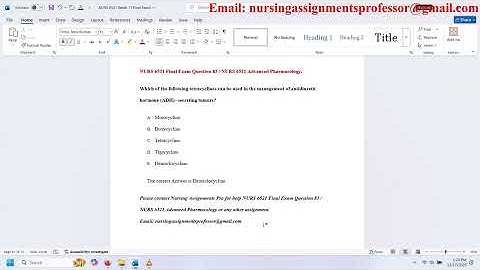 NURS 6521 Final Exam Question 83 / NURS 6521 Advanced Pharmacology.