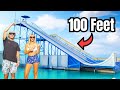 World's Biggest Floating Waterslide Jump (Triple Flips)