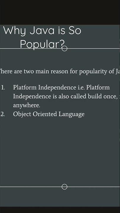 Why is Java so popular? #shorts #java #objectorientedprogramming - YouTube