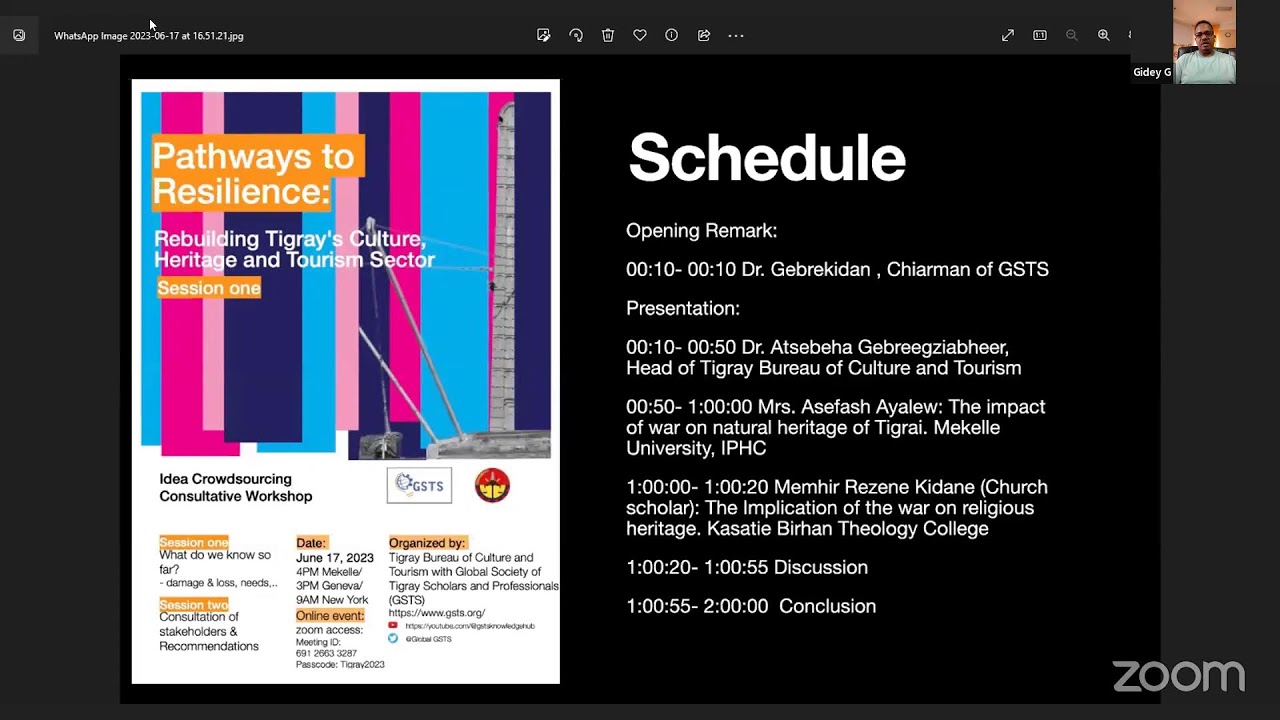High Level Workshop on Rebuilding Tigray's Culture, Heritage and Tourism